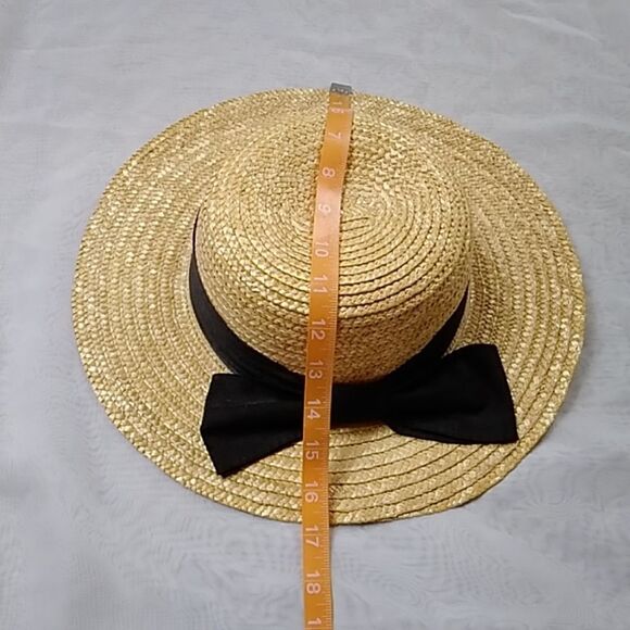 VINTAGE 58CM STRAW HANDMADE WOMEN HAT - Picture 3 of 9